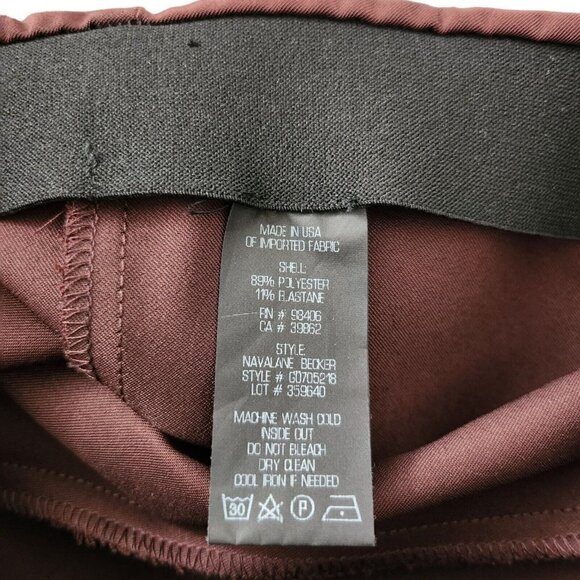 Theory Pants Womens‎ 6 Burgundy Navalene Skinny Stretch Zip Back Career Office - Picture 7 of 10